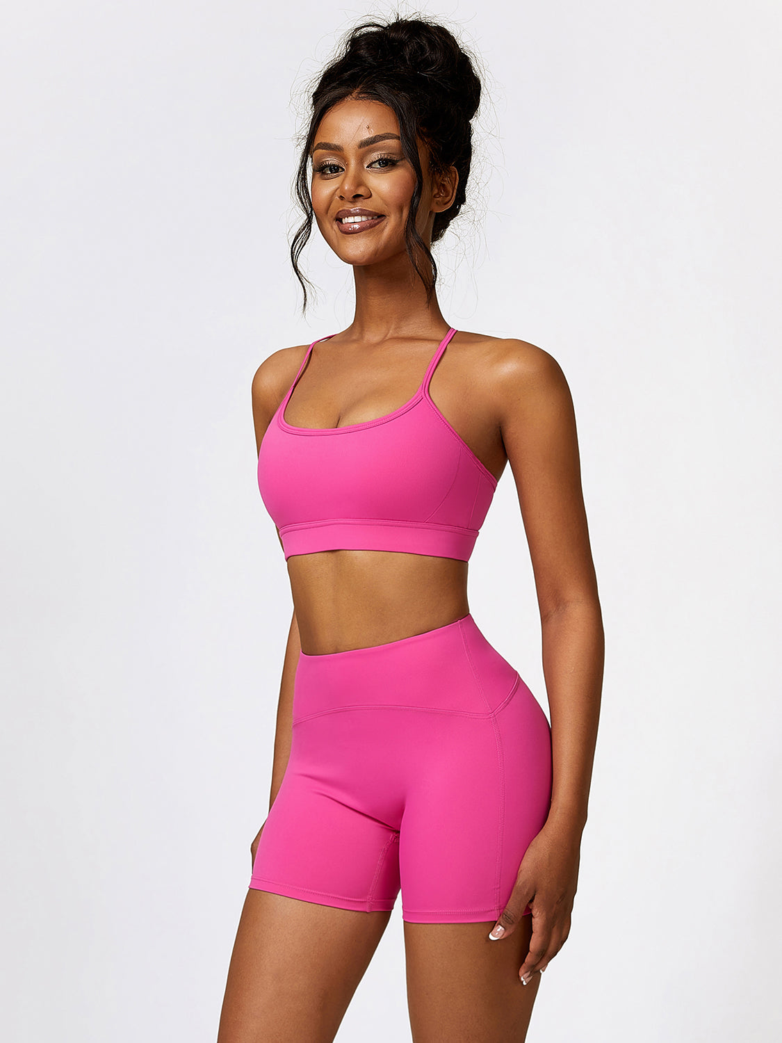 Sport Bra and Wide Waistband Shorts Set