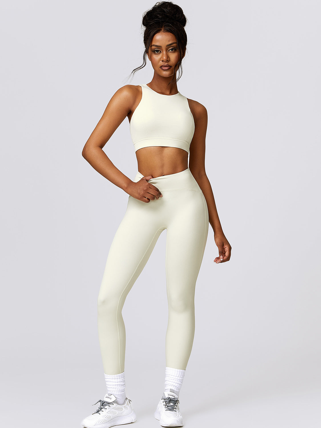 Cutout Cropped Sport Tank and Leggings Set