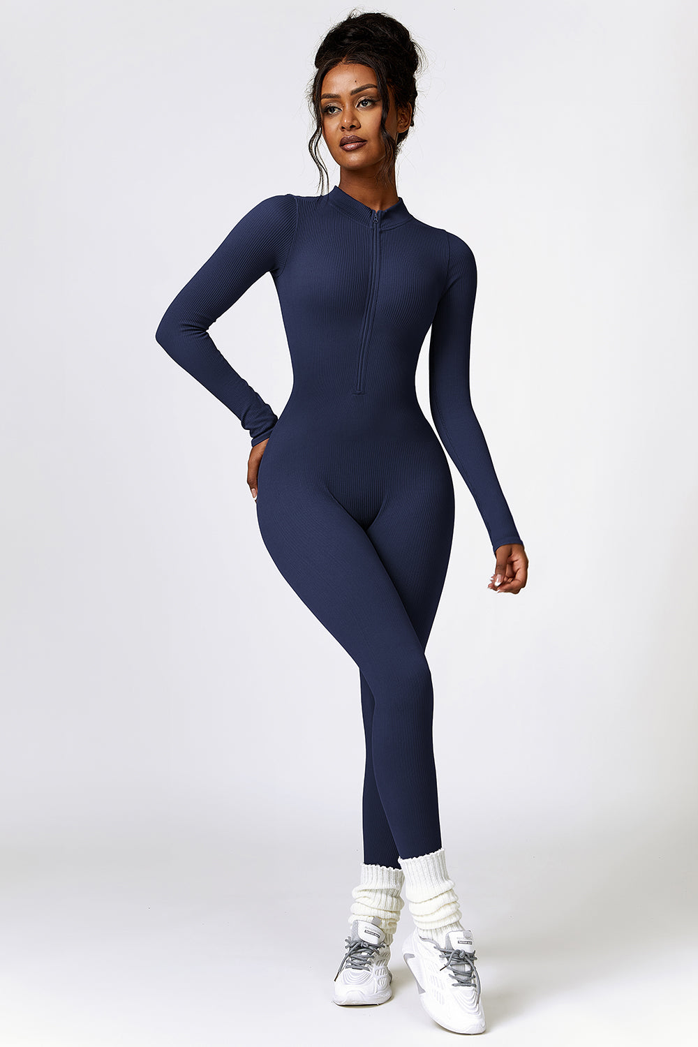 Half Zip Long Sleeve Active Jumpsuit