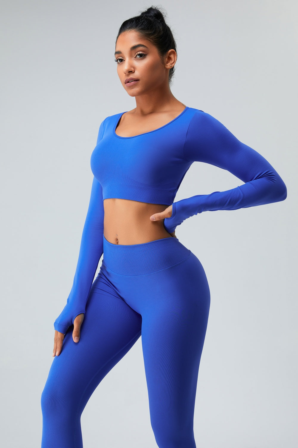 Cutout Round Neck Long Sleeve Active T-Shirt